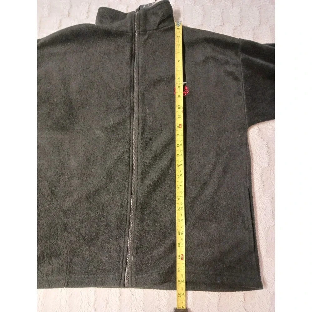 Winter Olympics Fleece Jacket Full Zip Black Torch Flame Made in USA Men's Large